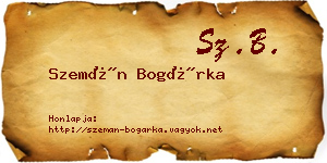 Szemán Bogárka névjegykártya